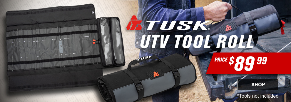 Tusk UTV Tool Roll, price eighty nine dollars and ninety nine cents, tools not included, SHOP button